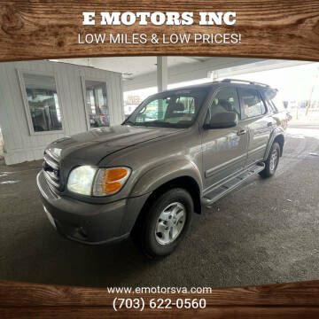 2002 Toyota Sequoia for sale at E Motors INC in Vienna VA