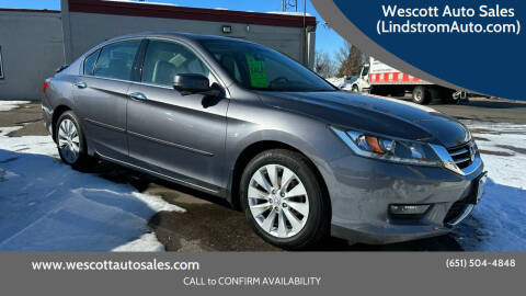 2014 Honda Accord for sale at Wescott Auto Sales (LindstromAuto.com) in Lindstrom MN