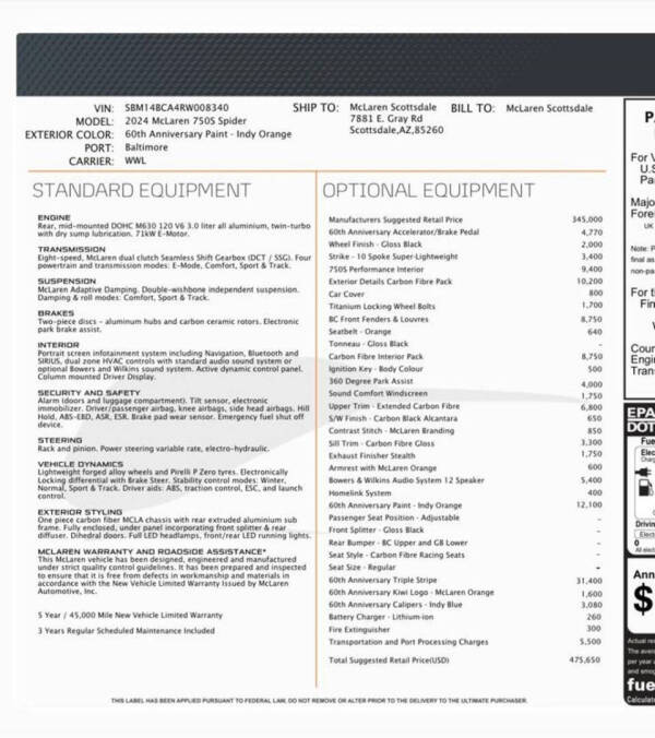 2024 McLaren 750S Spider
