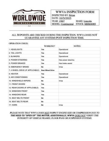 1967 Lincoln Continental