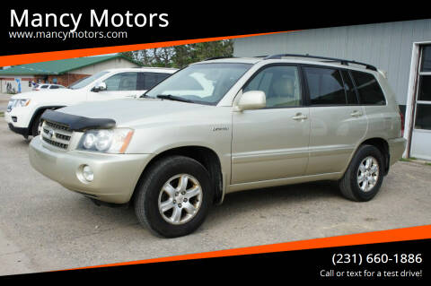 2002 Toyota Highlander for sale at Mancy Motors in Mancelona MI