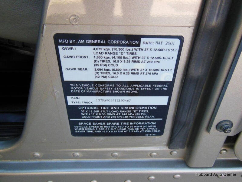 2001 HUMMER H1 Open Top