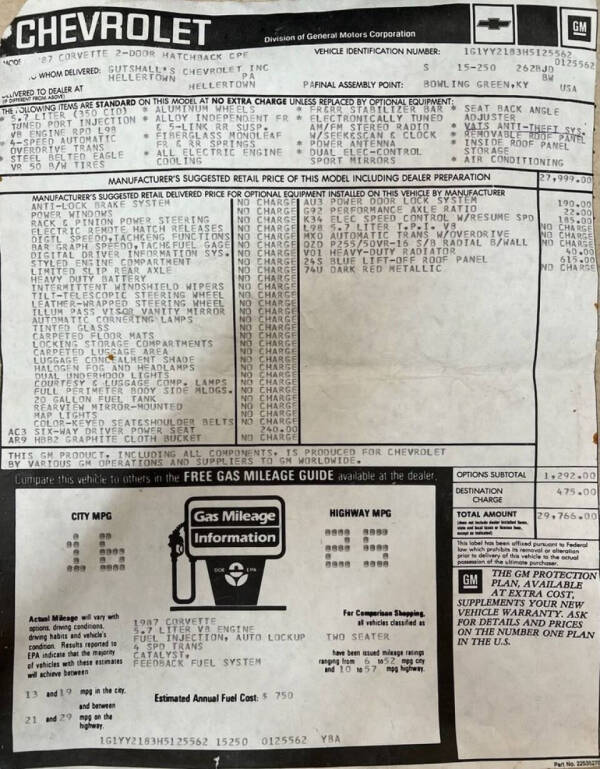 1987 Chevrolet Corvette