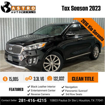 2016 Kia Sorento for sale at Astro Auto World in Houston TX