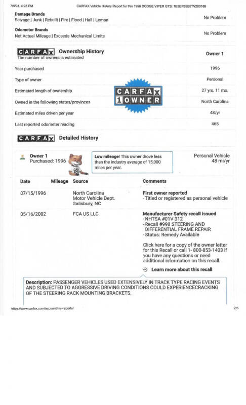 1996 Dodge Viper GTS