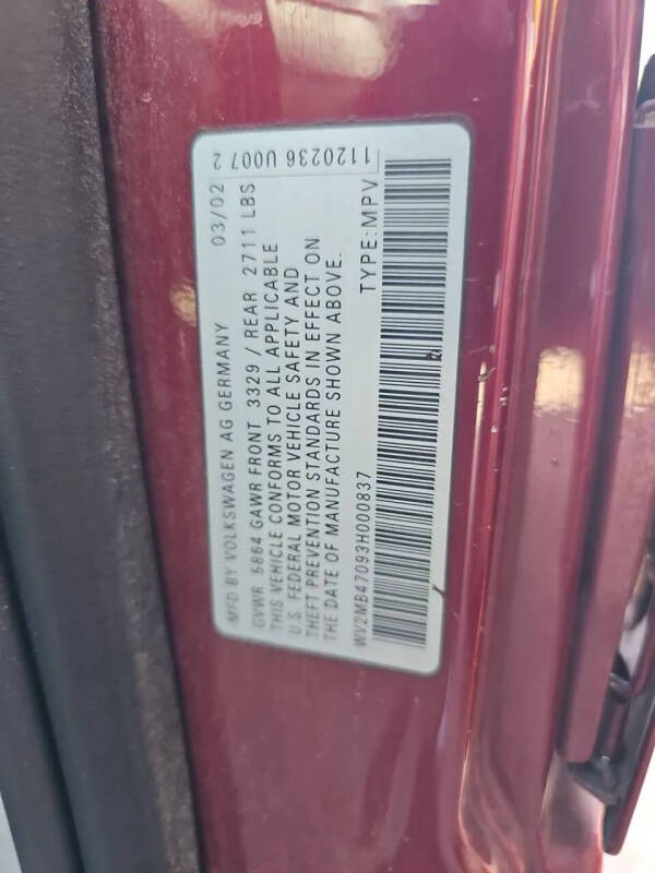 2003 Volkswagen EuroVan MV