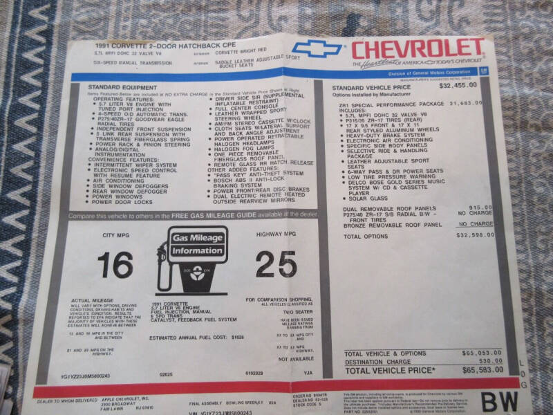 1991 Chevrolet Corvette ZR1