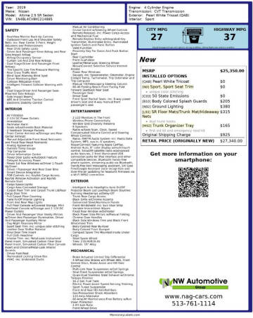 2019 Nissan Altima 2.5 SR