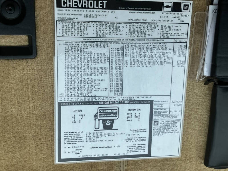 1986 Chevrolet Corvette