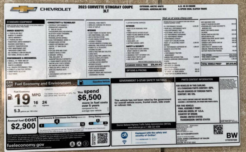 2023 Chevrolet Corvette Stingray