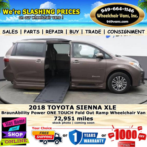 2018 Toyota Sienna for sale at Wheelchair Vans Inc in Laguna Hills CA