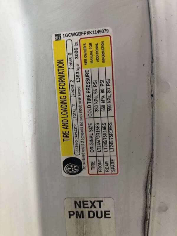 2019 Chevrolet Express 2500