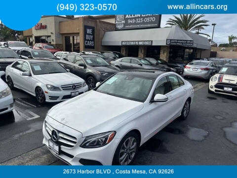 2016 Mercedes-Benz C-Class for sale at Allin Cars in Costa Mesa CA