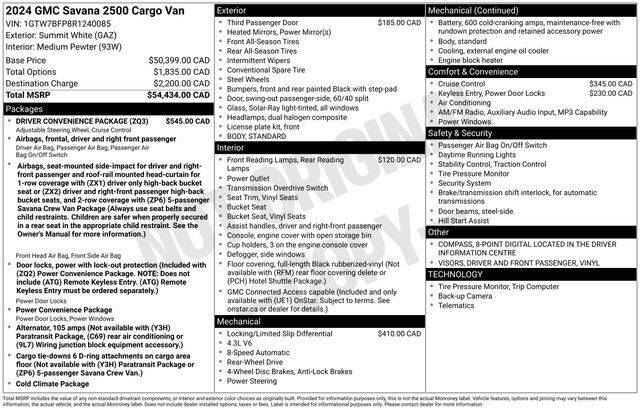 2024 GMC Savana 2500