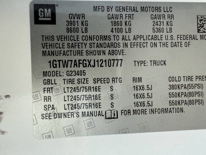 2018 GMC Savana 2500