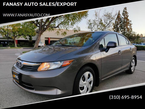 2012 Honda Civic for sale at FANASY AUTO SALES/EXPORT in Yorba Linda CA