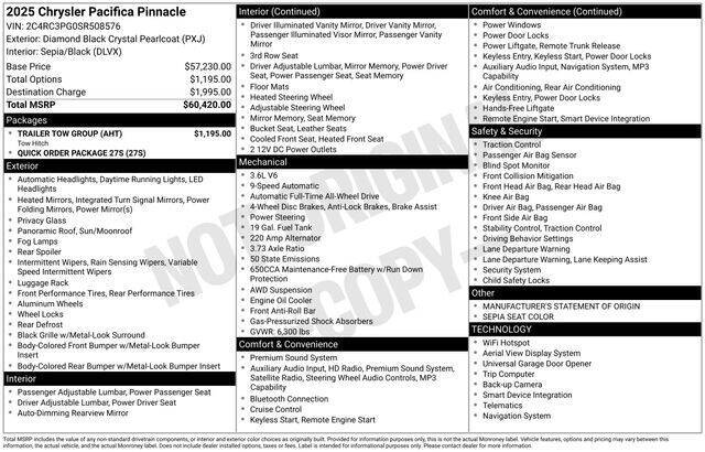 2025 Chrysler Pacifica Pinnacle