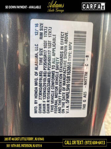 2016 Honda Odyssey EX-L w/RES