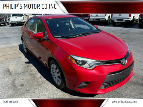 2015 Toyota Corolla for sale at PHILIP'S MOTOR CO INC in Haleyville AL