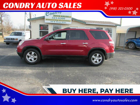 2012 GMC Acadia for sale at CONDRY AUTO SALES in Vinita OK