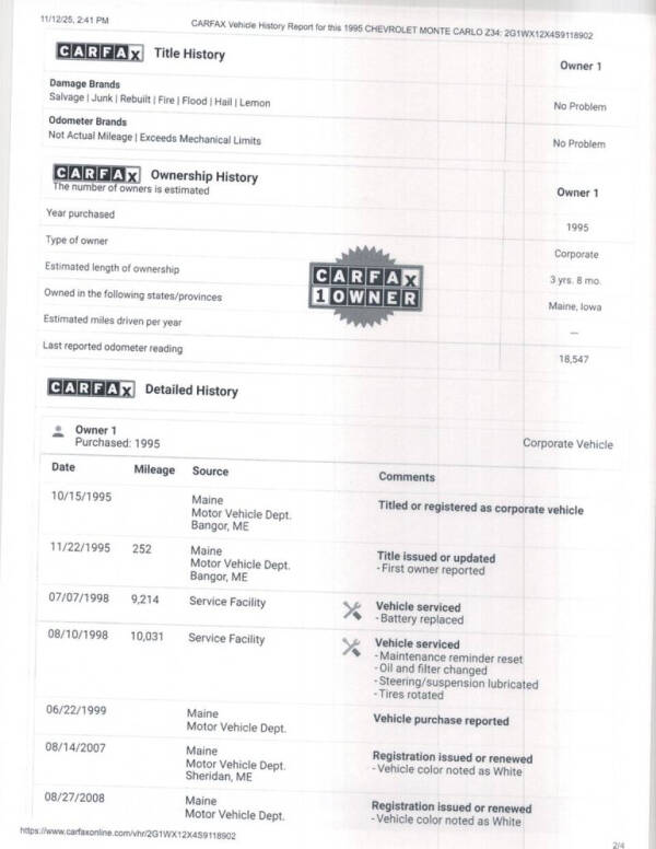 1995 Chevrolet Monte Carlo Z34