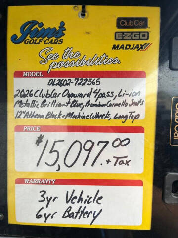 2026 Club Car Onward Li-ion