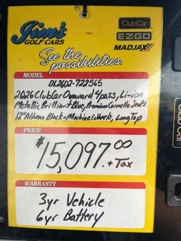 2026 Club Car Onward Li-ion