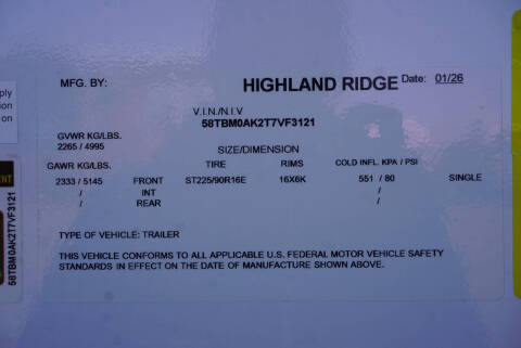 2026 Highland Ridge Open Range
