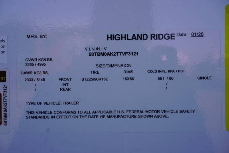 2026 Highland Ridge Open Range