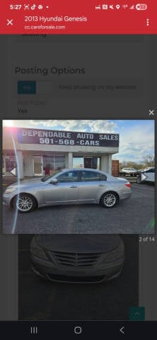 2011 Hyundai Genesis for sale at Dependable Auto Sales in Little Rock AR