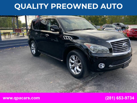 2013 Infiniti QX56 for sale at QUALITY PREOWNED AUTO in Houston TX