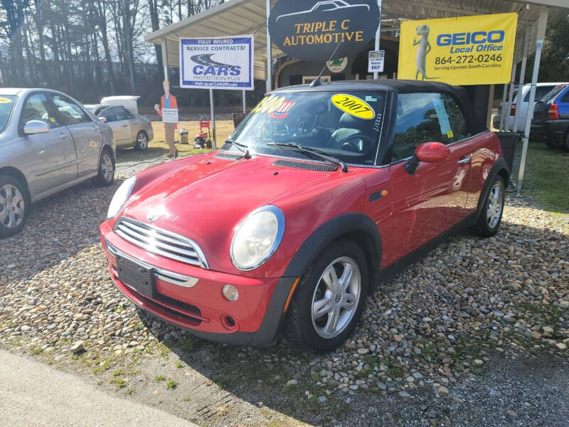 2007 MINI Cooper for sale at TRIPLE C AUTOMOTIVE in Anderson SC