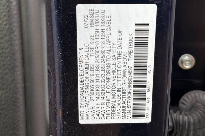 2022 Honda Ridgeline RTL-E