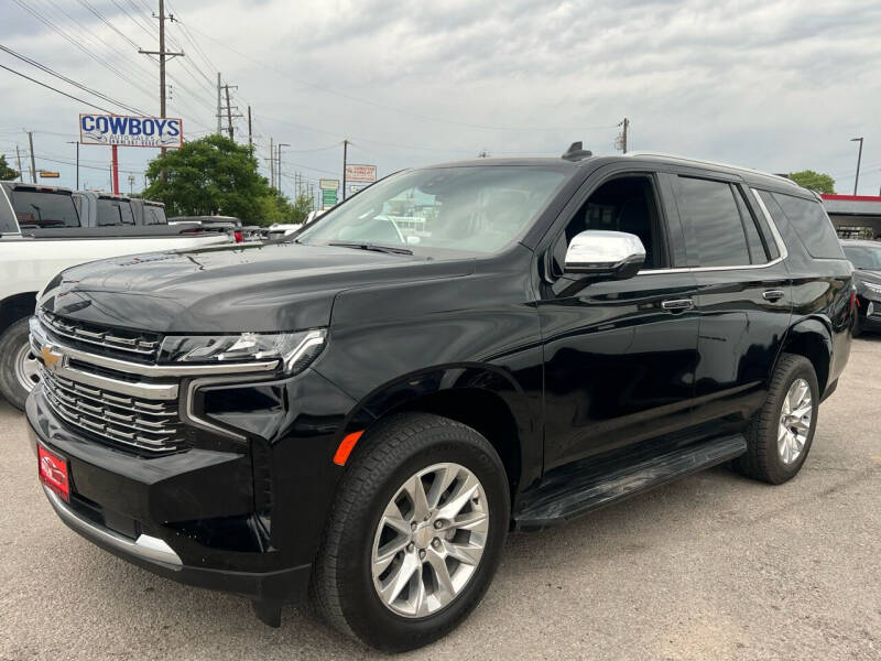 Used 2023 Chevrolet Tahoe Premier with VIN 1GNSKSKD9PR291061 for sale in Garland, TX