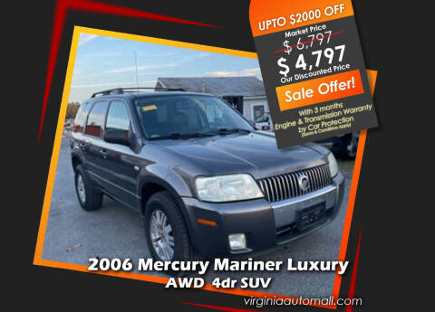 2006 Mercury Mariner for sale at Virginia Auto Mall in Woodford VA