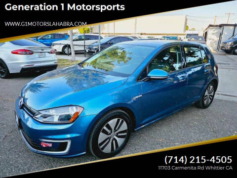 2016 Volkswagen e-Golf for sale at Generation 1 Motorsports in Whittier CA