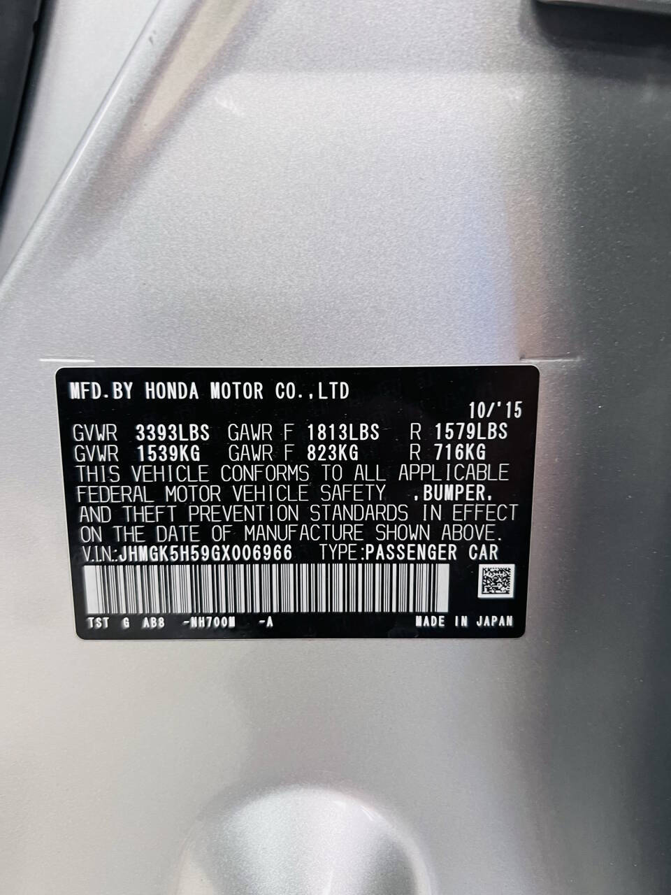 Silver 2016 Honda Fit LX LX 4dr Hatchback CVT 22