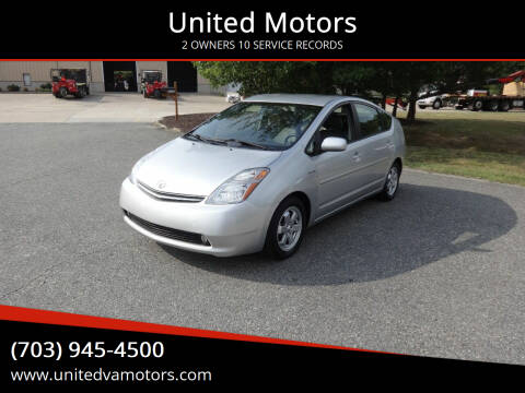 2009 Toyota Prius for sale at United Motors in Fredericksburg VA