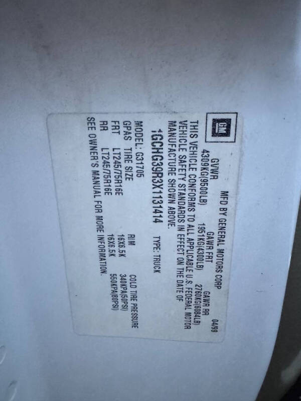 1999 Chevrolet Express G3500