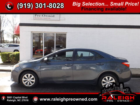 2016 Toyota Corolla for sale at Raleigh Pre-Owned in Raleigh NC