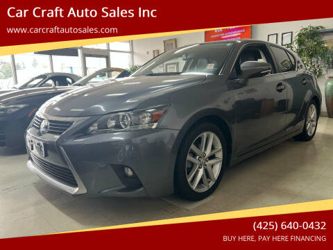 2014 Lexus CT 200h for sale at Car Craft Auto Sales Inc in Lynnwood WA