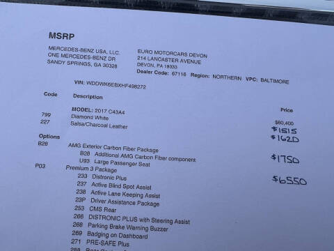 2017 Mercedes-Benz C-Class AMG C 43