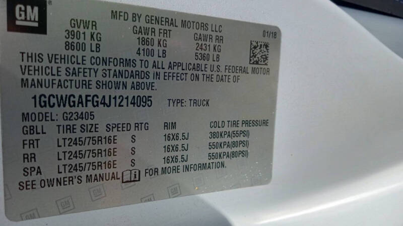 2018 Chevrolet Express 2500