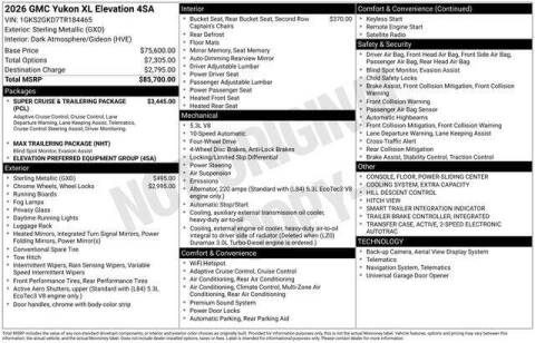 2026 GMC Yukon XL Elevation