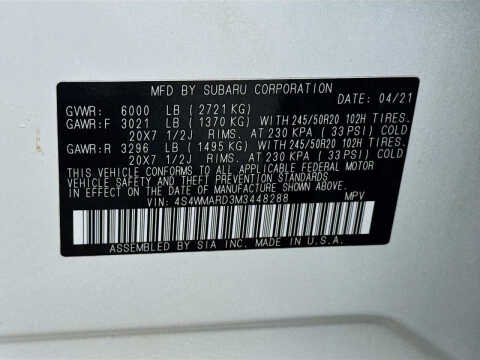 2021 Subaru Ascent Touring