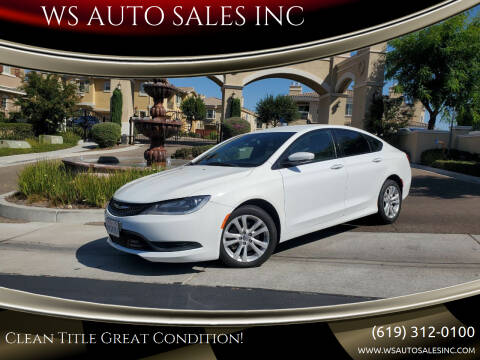 2015 Chrysler 200 for sale at WS AUTO SALES INC in El Cajon CA