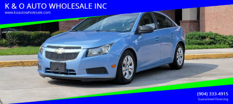 2012 Chevrolet Cruze for sale at K & O AUTO WHOLESALE INC in Jacksonville FL