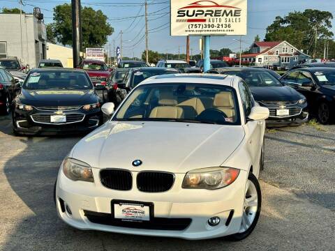 2013 BMW 1 Series for sale at Supreme Auto Sales in Chesapeake VA