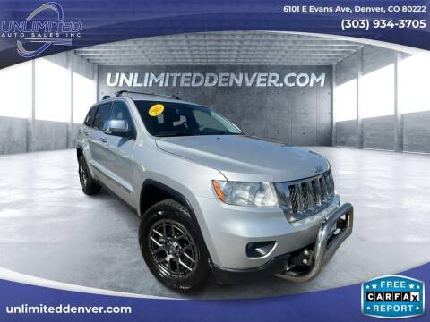 2012 Jeep Grand Cherokee for sale at Unlimited Auto Sales in Denver CO