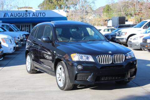 2013 BMW X3 for sale at August Auto in El Cajon CA